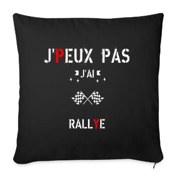 J peux pas j ai rallye - Housse de coussin décorative 45 x 45 cm - noir - Devant