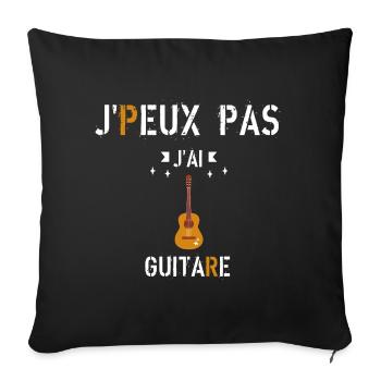 J Peux Pas J Ai Guitare - Housse de coussin décorative 45 x 45 cm - noir - Devant