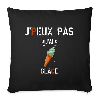 J Peux Pas J Ai Glace - Housse de coussin décorative 45 x 45 cm - noir - Devant