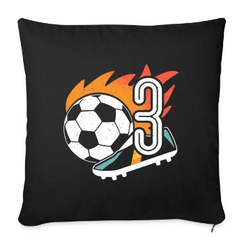 3rd birthday footballer boy 3 years football - Sofa pillowcase 17,3'' x 17,3'' (45 x 45 cm) - black - Front