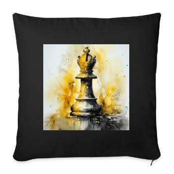 Yellow Chess Bishop - Sofa pillowcase 17,3'' x 17,3'' (45 x 45 cm) - black - Front