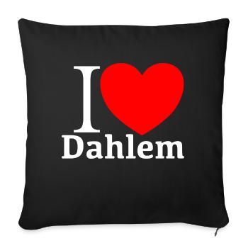 I LOVE Dahlem (Berlin) - Housse de coussin décorative 45 x 45 cm - noir - Devant