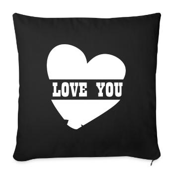 LOVE YOU - Sofakissenbezug 45 x 45 cm - Schwarz - Vorne