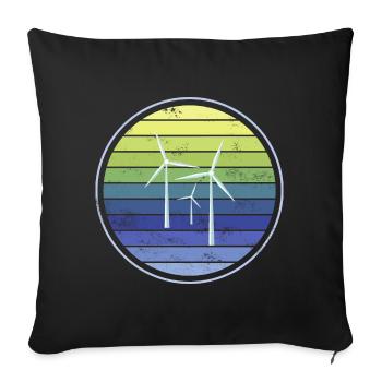 Wind Energy Sustainability - Sofa pillowcase 17,3'' x 17,3'' (45 x 45 cm) - black - Front
