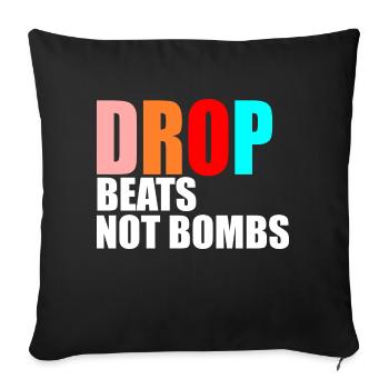 Dance music quote - Sofa pillowcase 17,3'' x 17,3'' (45 x 45 cm) - black - Front