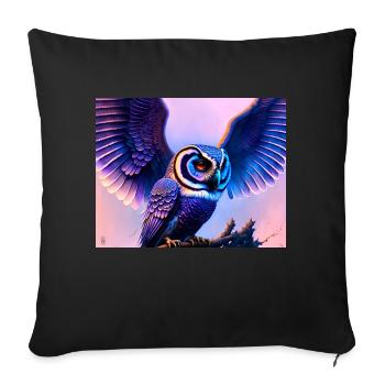 Owl - Sofa pillowcase 17,3'' x 17,3'' (45 x 45 cm) - black - Front