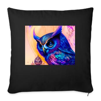 Owl - Sofa pillowcase 17,3'' x 17,3'' (45 x 45 cm) - black - Front