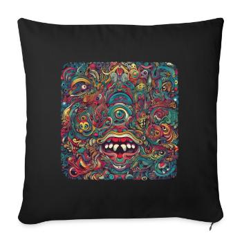 Psychedelische Explosion - Surrealistisches Motiv - Sofakissenbezug 45 x 45 cm - Schwarz - Vorne