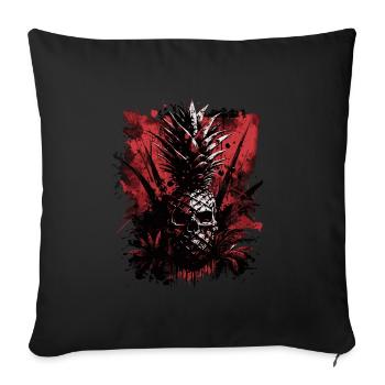 Fruit d’ananas effrayant - Housse de coussin décorative 45 x 45 cm - noir - Devant