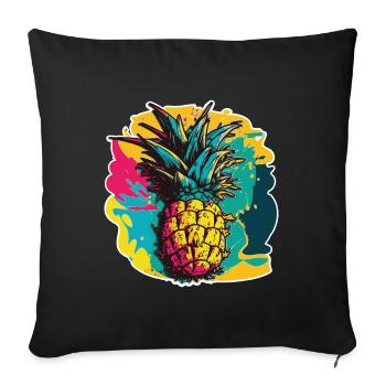 Fruit de l’ananas - Housse de coussin décorative 45 x 45 cm - noir - Devant
