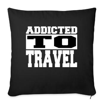 different eat sleep travel repeat gift - Sofa pillowcase 17,3'' x 17,3'' (45 x 45 cm) - black - Front
