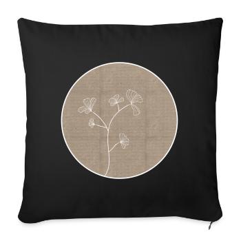 Ornamental flower - Sofa pillowcase 17,3'' x 17,3'' (45 x 45 cm) - black - Front