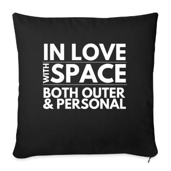 In Love with Space - Sofakissenbezug 45 x 45 cm - Schwarz - Vorne