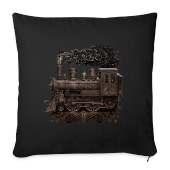 Dampflokomotive - Sofakissenbezug 45 x 45 cm - Schwarz - Vorne