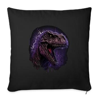T-Rex looks angry - Sofa pillowcase 17,3'' x 17,3'' (45 x 45 cm) - black - Front
