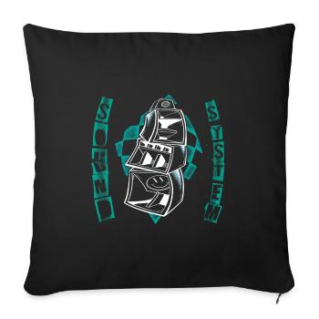FREE Sound System techno party art - Housse de coussin décorative 45 x 45 cm - noir - Devant