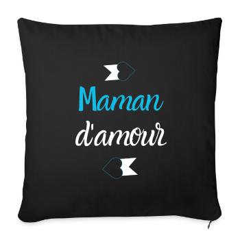 Maman d'amour - Housse de coussin décorative 45 x 45 cm - noir - Devant