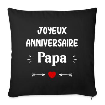 Joyeux Anniversaire papa - Housse de coussin décorative 45 x 45 cm - noir - Devant
