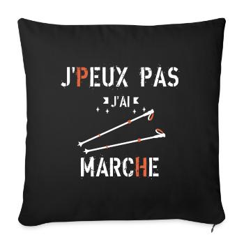 J Peux Pas J ai marche - Housse de coussin décorative 45 x 45 cm - noir - Devant