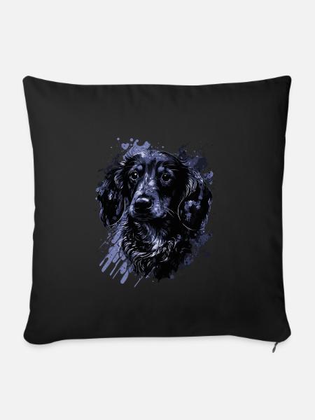 Dackelwelpe - Sofakissenbezug 45 x 45 cm - Schwarz