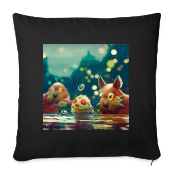 Animafun - Sofa pillowcase 17,3'' x 17,3'' (45 x 45 cm) - black - Front