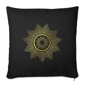 Rays - Graphics - Graphic Design - Geometry - Sofa pillowcase 17,3'' x 17,3'' (45 x 45 cm) - black - Front