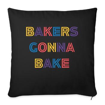 Bäcker werden backen - Sofakissenbezug 45 x 45 cm - Schwarz - Vorne