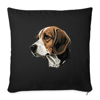 Beagle - Sofakissenbezug 45 x 45 cm - Schwarz - Vorne
