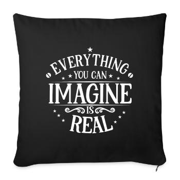rêve, rêverie, vivre ses rêves - Housse de coussin décorative 45 x 45 cm - noir - Devant