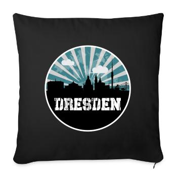 Horizon de l’heure bleue de Dresde - Housse de coussin décorative 45 x 45 cm - noir - Devant