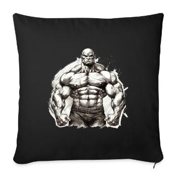 Bodybuilding Bodybuilder Gewichtheben Kraftsport - Sofakissenbezug 45 x 45 cm - Schwarz - Vorne