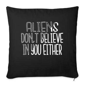Happy Alien Puns SciFi Dictons Animation - Housse de coussin décorative 45 x 45 cm - noir - Devant
