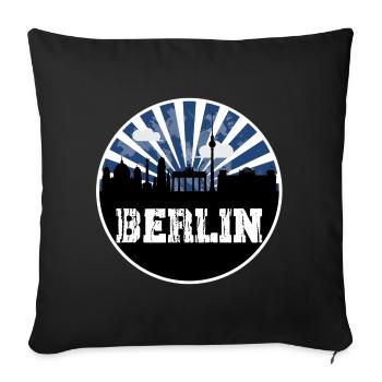 Berlin Skyline Blue Hour - Sofa pillowcase 17,3'' x 17,3'' (45 x 45 cm) - black - Front
