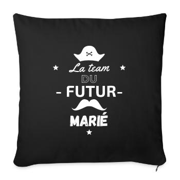 La team du futur marié - Housse de coussin décorative 45 x 45 cm - noir - Devant
