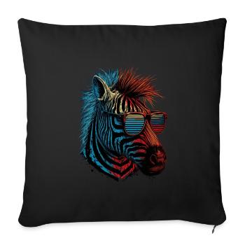 Cooles Zebra - Sofakissenbezug 45 x 45 cm - Schwarz - Vorne