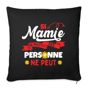 Grand Maman Mémère Mamie Cadeau - Housse de coussin décorative 45 x 45 cm - noir - Devant