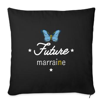 Future marraine - Housse de coussin décorative 45 x 45 cm - noir - Devant