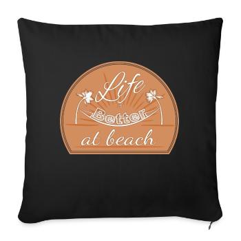 La vie à la plage - Housse de coussin décorative 45 x 45 cm - noir - Devant
