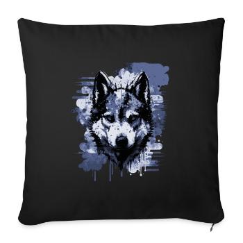 Husky Dog - Sofa pillowcase 17,3'' x 17,3'' (45 x 45 cm) - black - Front