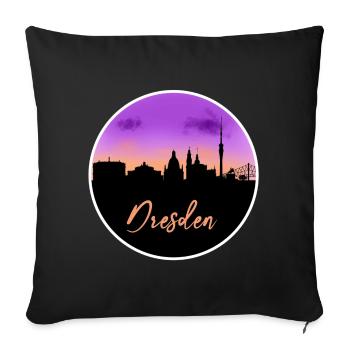 Ligne d’horizon fine de Dresde - Housse de coussin décorative 45 x 45 cm - noir - Devant