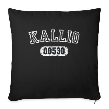 Kallio 00530 Helsinki, Finland - Sofa pillowcase 17,3'' x 17,3'' (45 x 45 cm) - black - Front