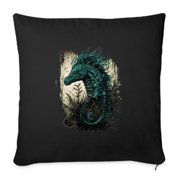 Crinchy Seepferdchen - Sofakissenbezug 45 x 45 cm - Schwarz - Vorne