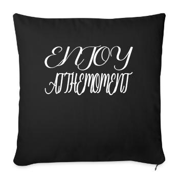LE MOMENT - Housse de coussin décorative 45 x 45 cm - noir - Devant