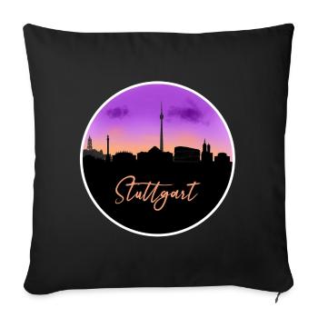Stuttgart Fine Skyline - Housse de coussin décorative 45 x 45 cm - noir - Devant