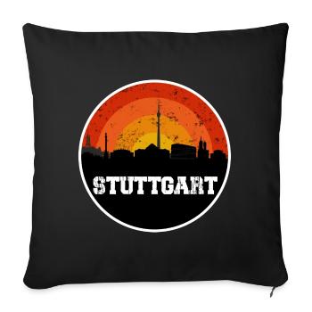 Stuttgart Skyline - Sofa pillowcase 17,3'' x 17,3'' (45 x 45 cm) - black - Front