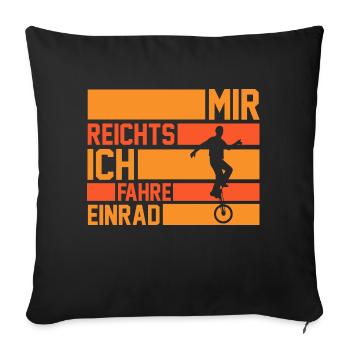 Kunstrad Fahrrad Einrad - Sofakissenbezug 45 x 45 cm - Schwarz - Vorne