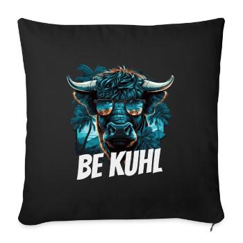 Be kuhl Kuh - Sofakissenbezug 45 x 45 cm - Schwarz - Vorne