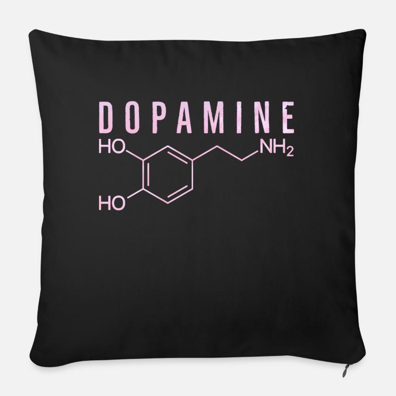 Dopamin-Molekül - Sofakissenbezug 45 x 45 cm - Schwarz