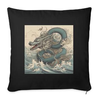Drache - Sofakissenbezug 45 x 45 cm - Schwarz - Vorne