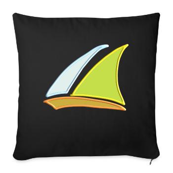 Voilier 8 2 - Housse de coussin décorative 45 x 45 cm - noir - Devant